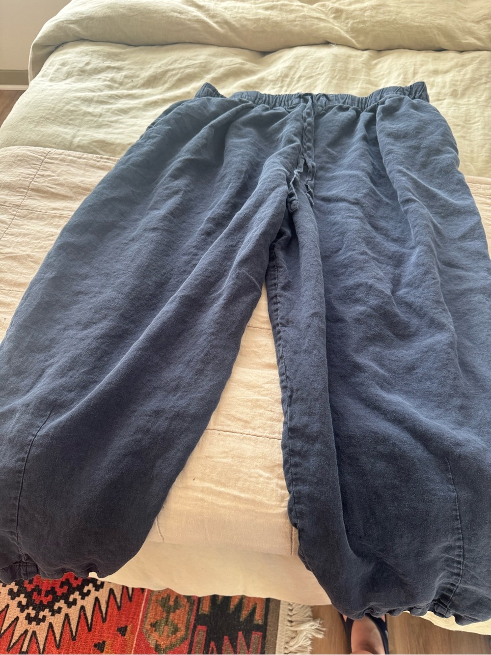 Toast UK Wide-Leg Linen Pants in Black